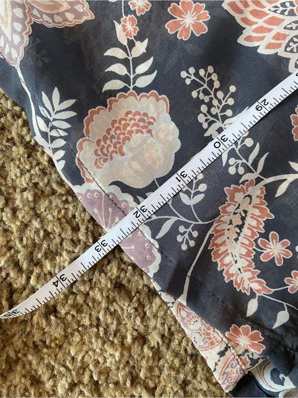 Wallflower Kimono Gray Pink Open Front XS Boho Paisley Floral Lace Trim - Picture 12 of 12